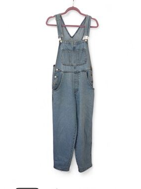 Arizona Jean Company Light Blue Denim Overalls Size Medium Vintage